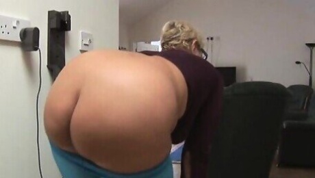 Mature English granny showing off nice big ass