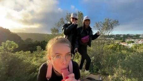 Nerdy Blonde Teen Pleased Me With a Nice Public Blowie During Our Hike