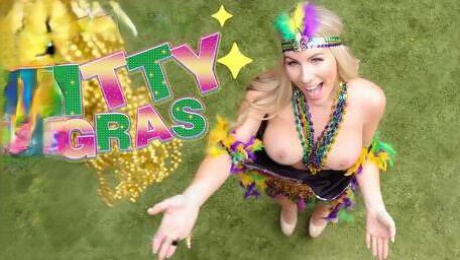 Milf Bombshell Bunny Madison Celebrates Mardi Gras With Hardcore Doggystyle With Her Young BF - Mylf